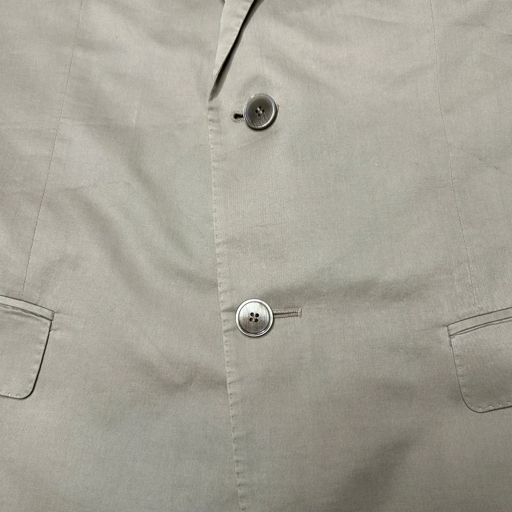 Zegna Mens 38R Beige Cotton Silk 2-Button Blazer Jacket 280CG4 Double Vent
